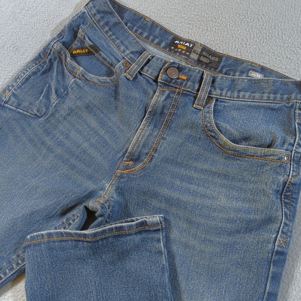 Ariat Rebar M4 Relaxed Boot Jeans Mens 32x31 Blue Bodie Medium Wash Denim
